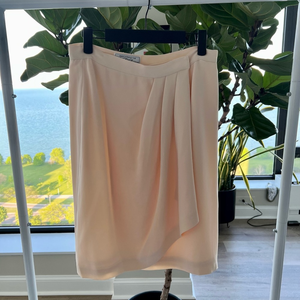 Saks Fifth Avenue silk blush wrap shirt, 8